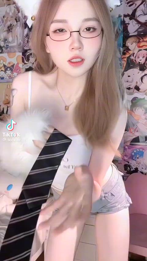 ahegao asian cute dance riding sexy gaming couple tiktok r/catgirls tik-tok gif