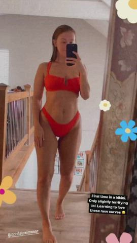 Bikini Curvy Redhead gif