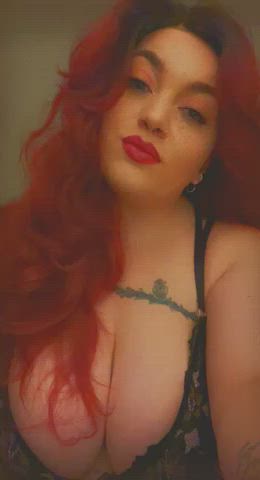 big tits curly hair curvy goth redhead sp00kytitties goth-girls gif