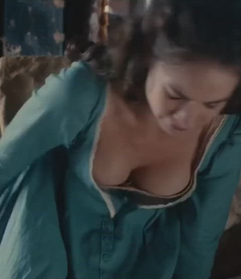 cleavage close up lily james gif