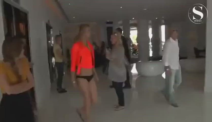 bikini blonde booty russian gif