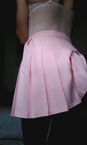 femboy pink sissy skirt tease upskirt femboys gif