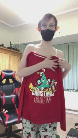 big dick christmas elf femboy jerk off gif