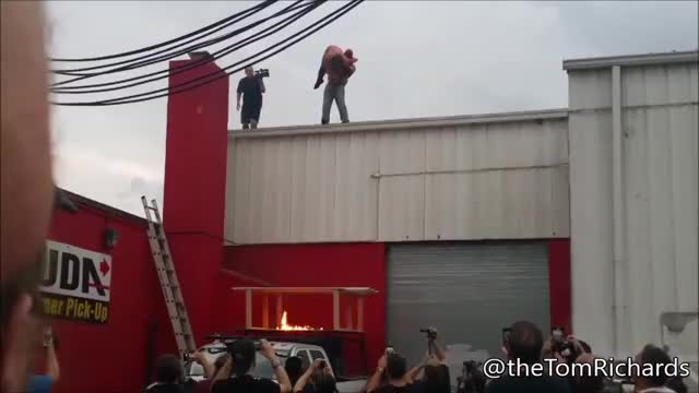 Zandig vs Joey Janela - Roof Bump (Multiple Angles)