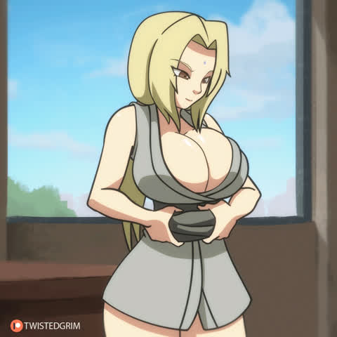 animation anime babe blonde cartoon hentai naruto natural tits rule34 gif