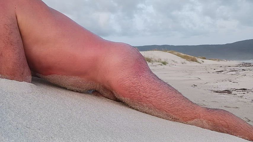beach exhibitionist male masturbation masturbating nudist nudity rubbing gif