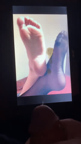 cum cumshot feet foot fetish nylons soles toes tribute gif