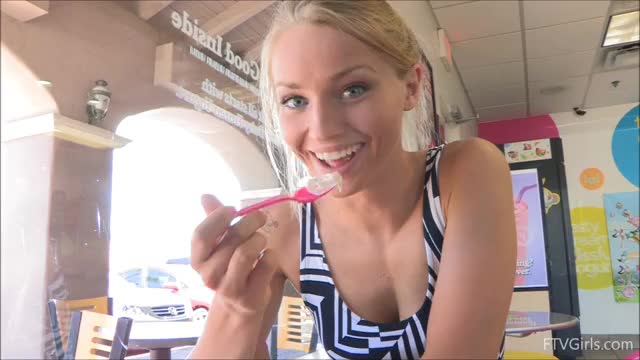 Staci Carr enjoying her ice cream [GIF]