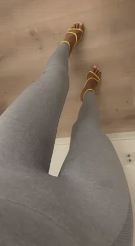 asian foot foot fetish heels high heels leggings nails onlyfans toes yoga pants gif