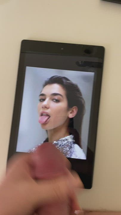 covering Dua Lipa’s face in my hot cum