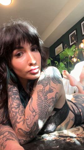 ass feet feet fetish piercing tattoo goth-girls gif