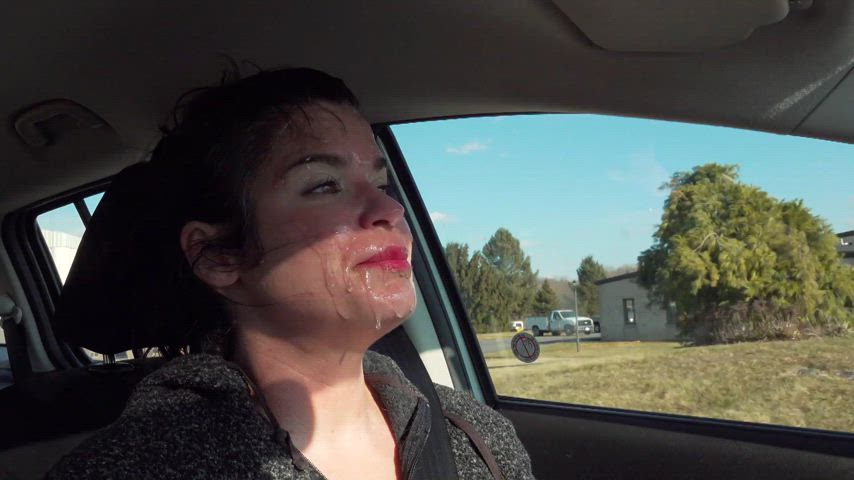 bukkake car cum cumshot double cumshot exhibitionist facial fake cum outdoor cumslut