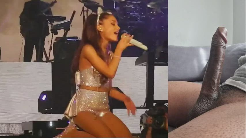 Ariana can't help herself but jerk off a fan mid performance