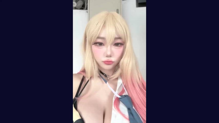 asian big tits bikini blonde cleavage huge tits schoolgirl skirt uwu-girl gif