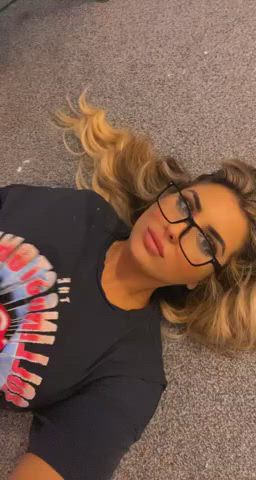 Blonde Boobs Glasses gif