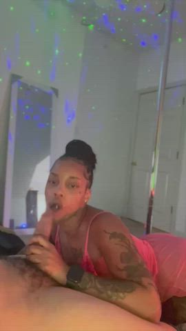 bbc blowjob ebony findom tease gif