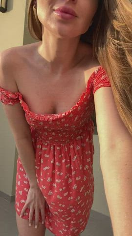 Blonde Camgirl Dress gif