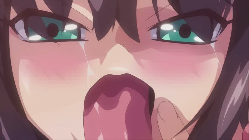 animation anime bukkake cumshot facial hentai latex pov teen gif