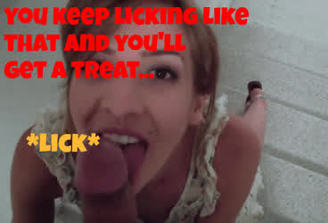 Blowjob Caption Cum Licking Facial Sissy gif