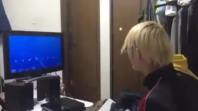 Japanese angry father in kumamon sweater destroys PS4