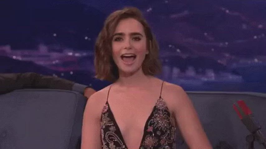 cute lily collins sexy gif