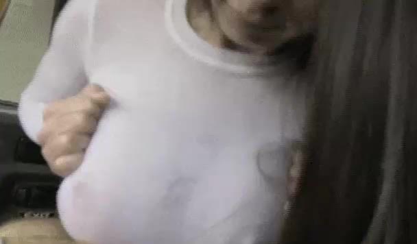 White shirt titfuck