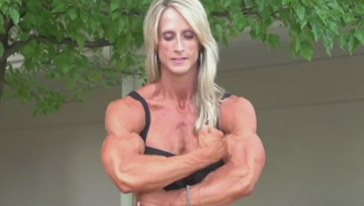 Bodybuilder Muscular Girl Muscular Milf gif