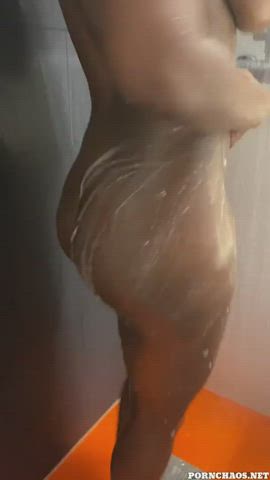 big tits body shower gif