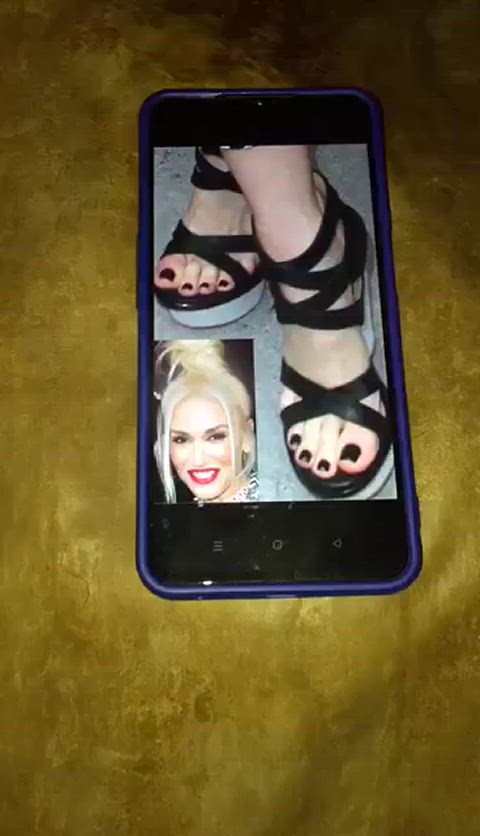 cum on feet cumshot feet feet fetish gwen stefani high heels masturbating gif