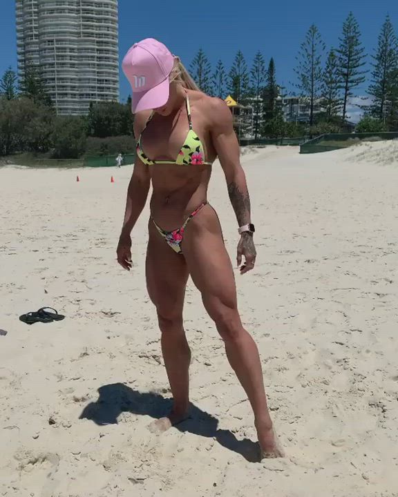 Beach Bikini Fitness Muscular Girl gif