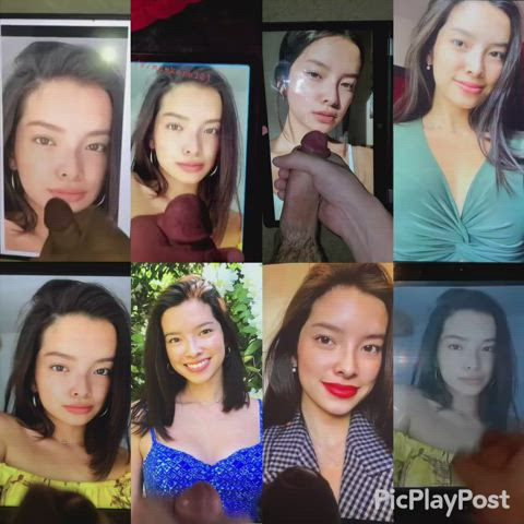 CUMPILATION! 8 loads just for this french Asian beauty! Who made the best tribute?
