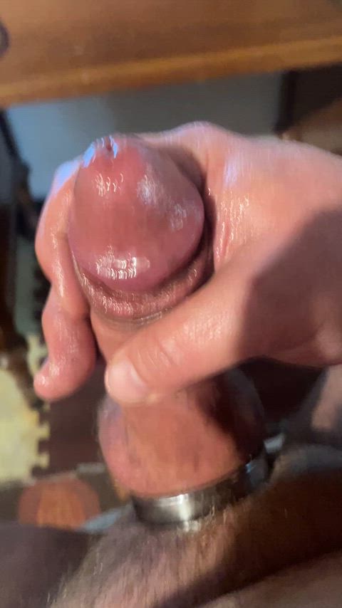 ballplay cock ring cum jerk off male masturbation gif