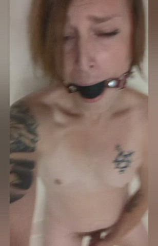 orgasm shower trans woman gif