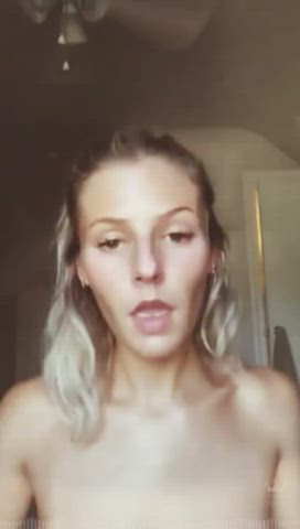 amateur ass blonde boobs masturbating moaning pussy spit spreading gif