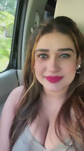 BBW Big Tits Cute Lips Lipstick Natural Tits gif