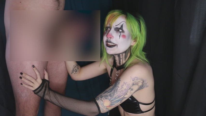 Get cucked! Mean clown humiliates you while giving a blowjob! 