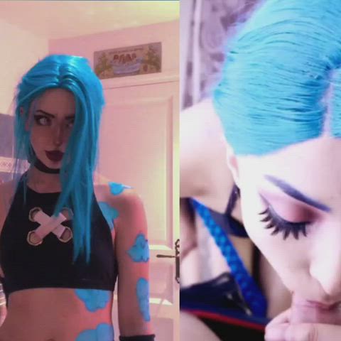 babecock blowjob cosplay cum cum in mouth cumshot facial tiktok gif