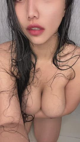 asian big tits boobs bouncing tits gif