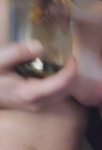 amateur boobs female homemade nsfw natural tits smoking gif