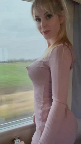 blonde natural tits tiktok gif