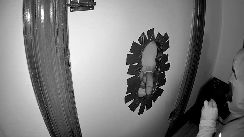 #sanfrancisco - Servicing Two Daddies - Private Doorway Gloryhole with Handles