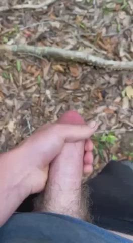 My big cock cumming in public