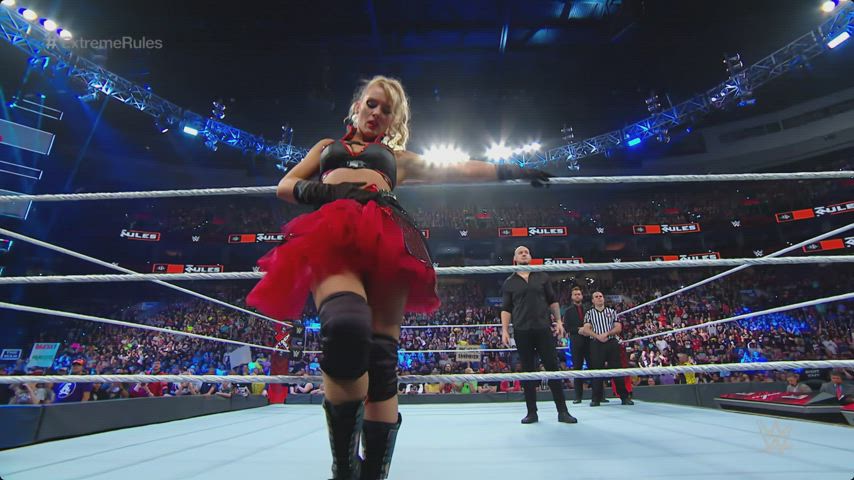 blonde celebrity non-nude tease wrestling gif