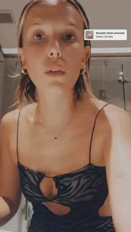 celebrity cleavage tits gif