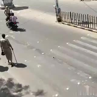 Indian police during COVID-19 lockdown