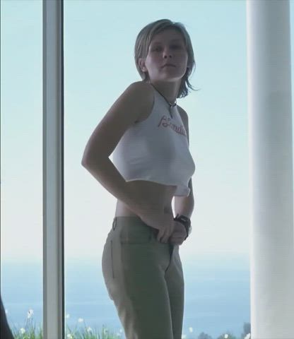 braless kirsten dunst undressing gif