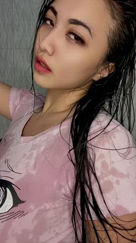asian asianhotwife big tits boobs shower gif