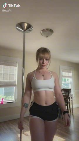 Fitness Muscular Girl TikTok gif