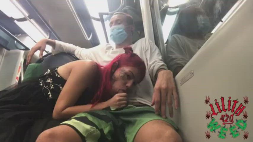 Blowjob on a subway