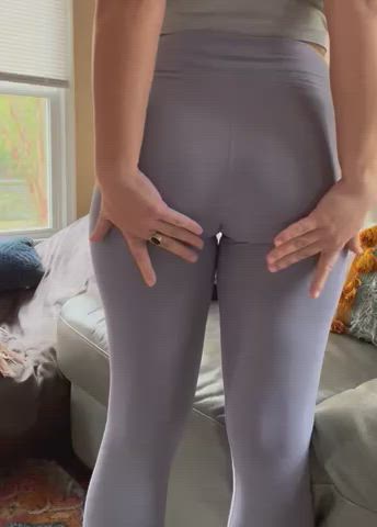 ass panty peel yoga pants gif